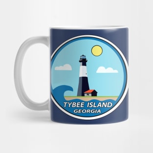 Tybee Island Georgia Lighthouse With Sun Mug